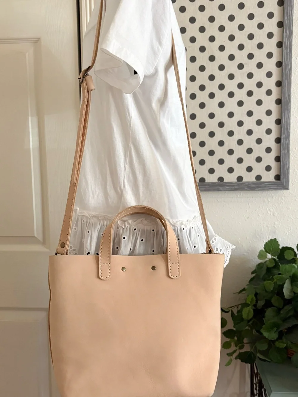 Portland Leather Blush Pink Structured Tote